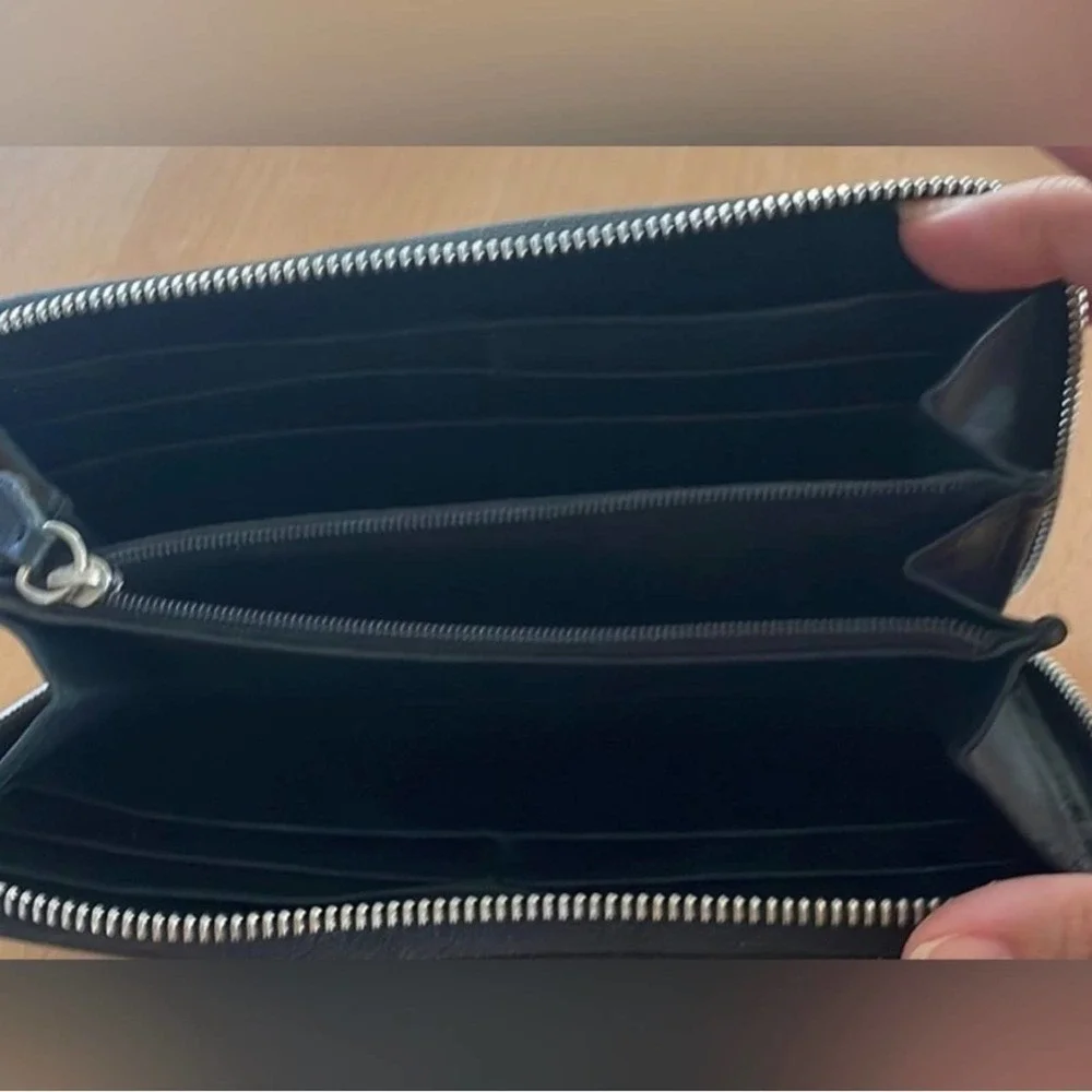 Black Jimmy Choo Filipa Leather Zip Around Wallet